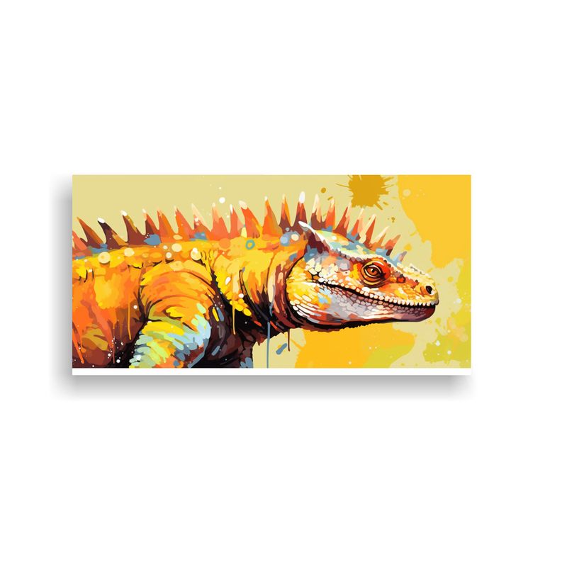 GENERICO - Cuadro Mural Moderno Dimetrodon En Colores Caramel 160x80cm