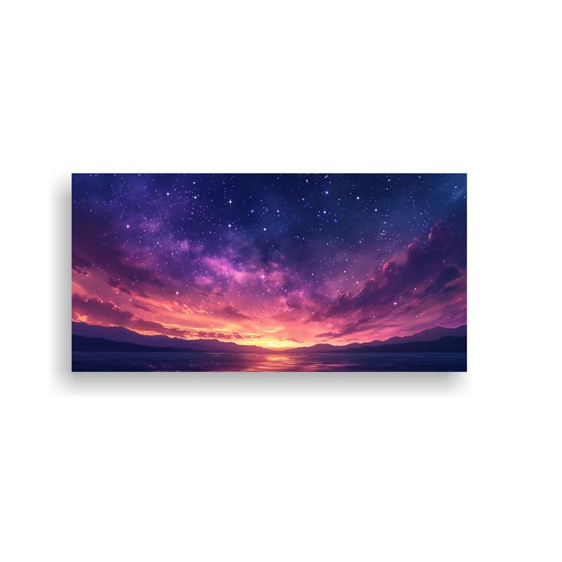GENERICO - Cuadro Lienzo Tema Cielo Estrellado Expresión 21  160x80cm