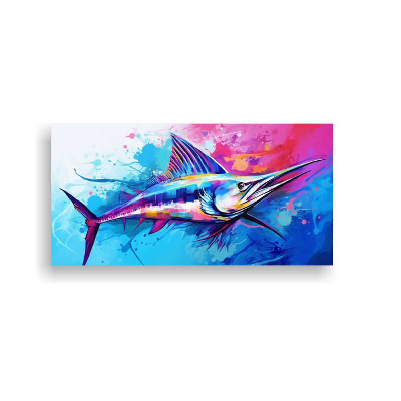 GENERICO - Lienzo De Tela Diseño Pop Art De Un Marlín Azul  160x80cm