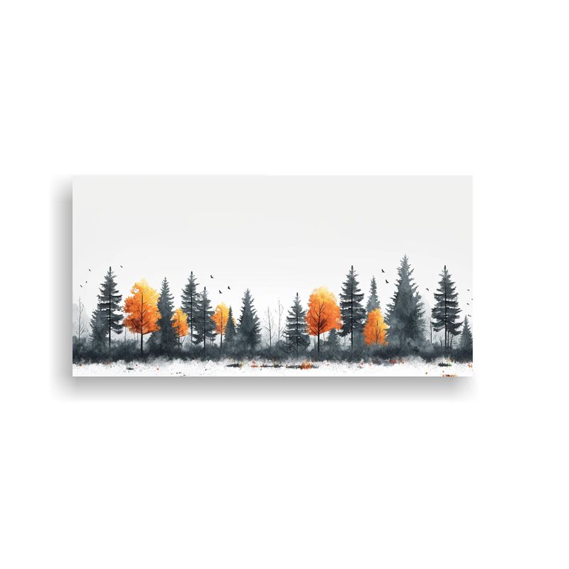 GENERICO - Cuadro Minimalista Bosque En Tela Estilo Galería 160x80cm