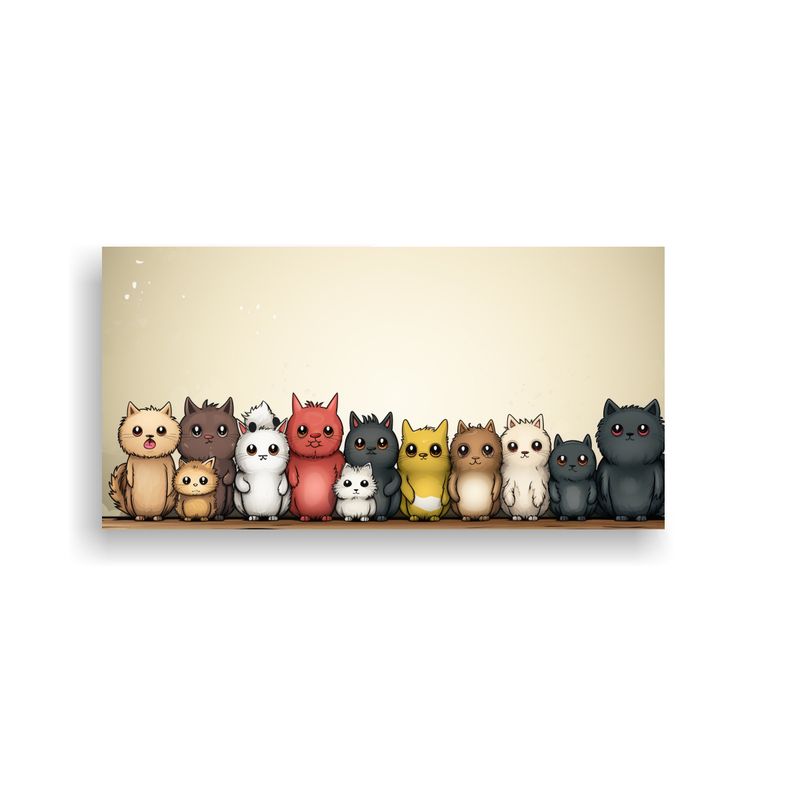 GENERICO - Pinturas Decorativas Lienzo Línea Gatos Y Niños  160x80cm