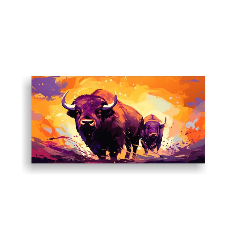 GENERICO - Pintura Abstracta Económica De Bisonte Y Búfalo  160x80cm