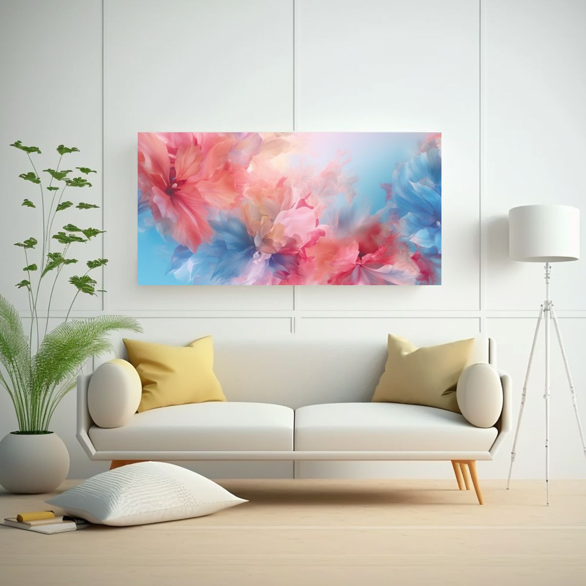 GENERICO - Pinturas Decorativas Abstractas En Tonos Pastel Ro 160x80cm