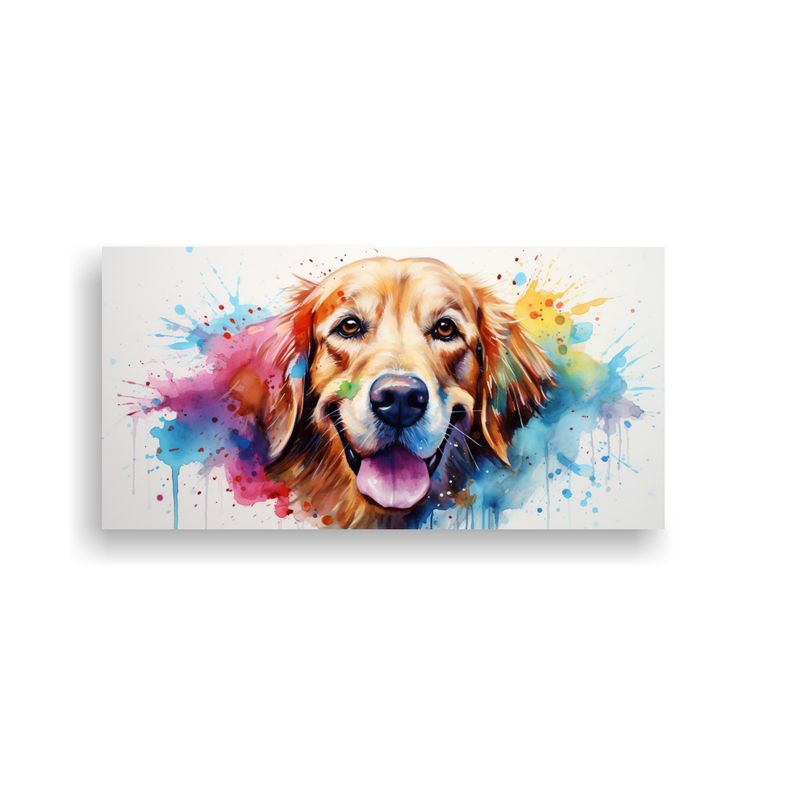GENERICO - Tela Con Dibujo De Retriever En Acuarelas Colorida 160x80cm