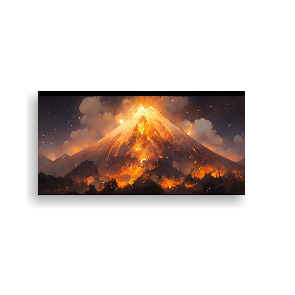 GENERICO - Cuadro En Bastidor Abstracto Volcánico Con Colore 160x80cm