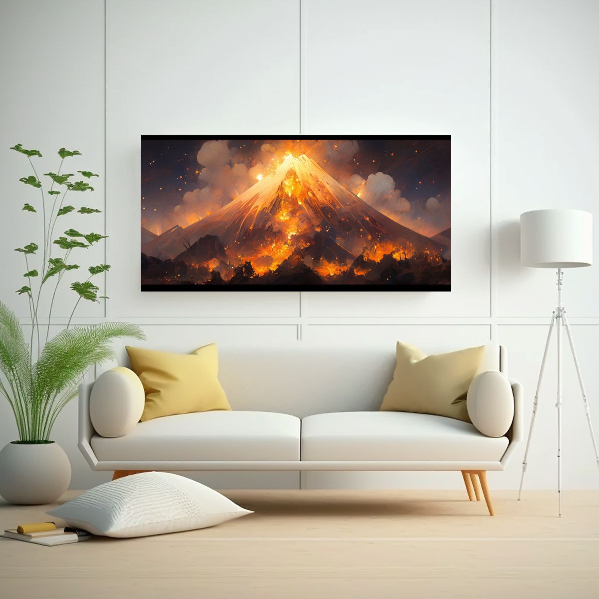 GENERICO - Cuadro En Bastidor Abstracto Volcánico Con Colore 160x80cm