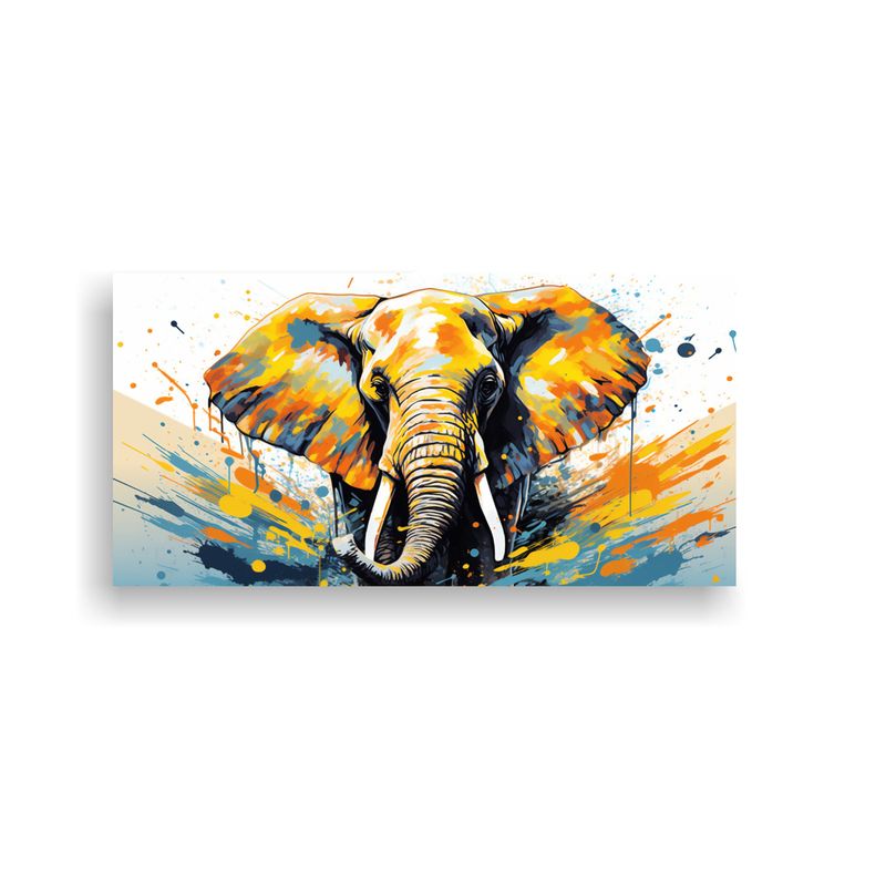 GENERICO - Pintura Decorativa Elefante Africano En Tonos Pas 160x80cm
