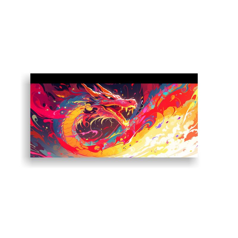 GENERICO - Pintura De Comedor Intenso Con Dragón En Colores  160x80cm