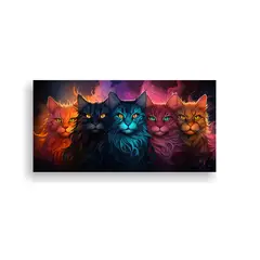 GENERICO - Cuadros Decorativos Estilo Gatos Nueve Colores Ojo 100x50cm