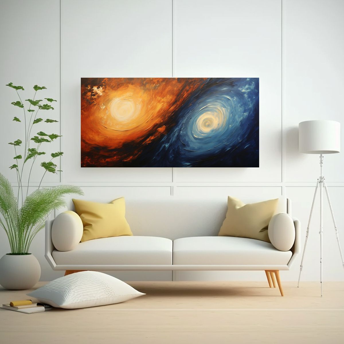 GENERICO - Arte De Pared Diseño Obra Maestra Espiral Azul Y  160x80cm.