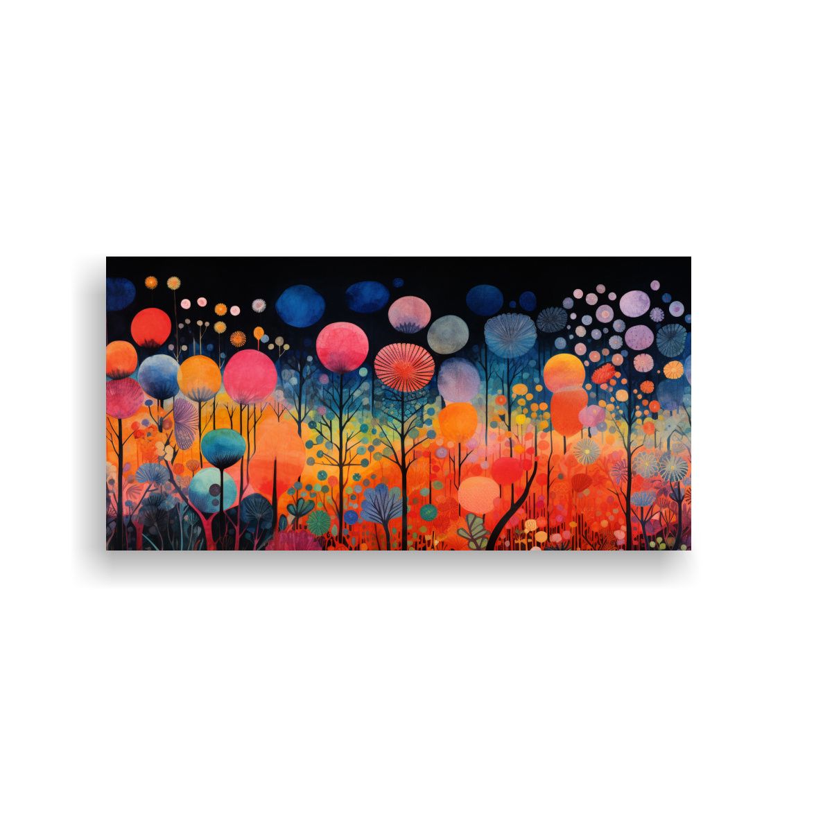 GENERICO - Lienzo Abstracto Inspirado En Marimekko Y Paul Kle 160x80cm.