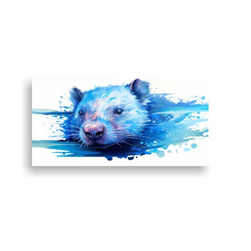 GENERICO - Lienzo De Tela Con Wombats En Colores Iridiscentes 160x80cm