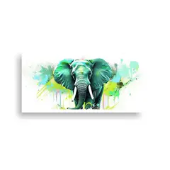 GENERICO - Pintura De Arte De Pared De Elefante Africano En V 160x80cm