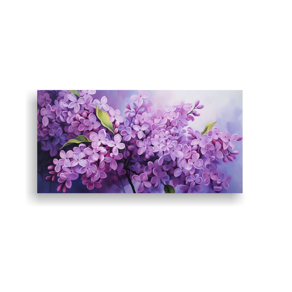 GENERICO - Pintura Abstracta De Lilas En Estilo óleo Detalla 160x80cm