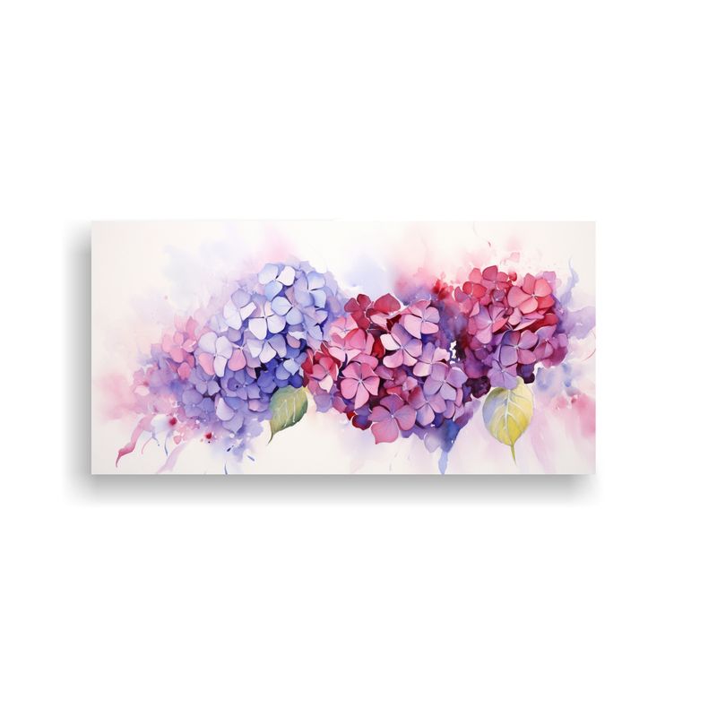 GENERICO - Pintura En Bastidor De Dormitorio Con Hortensias M 160x80cm