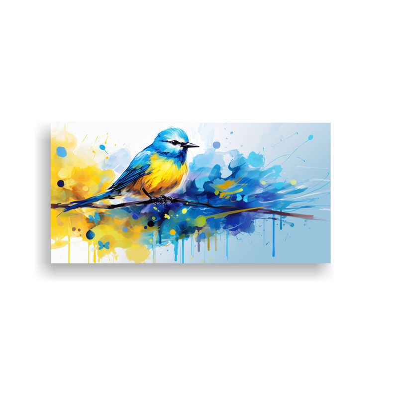 GENERICO - Cuadro Conceptual Vitalidad En Amarillo Y Azul Par 160x80cm