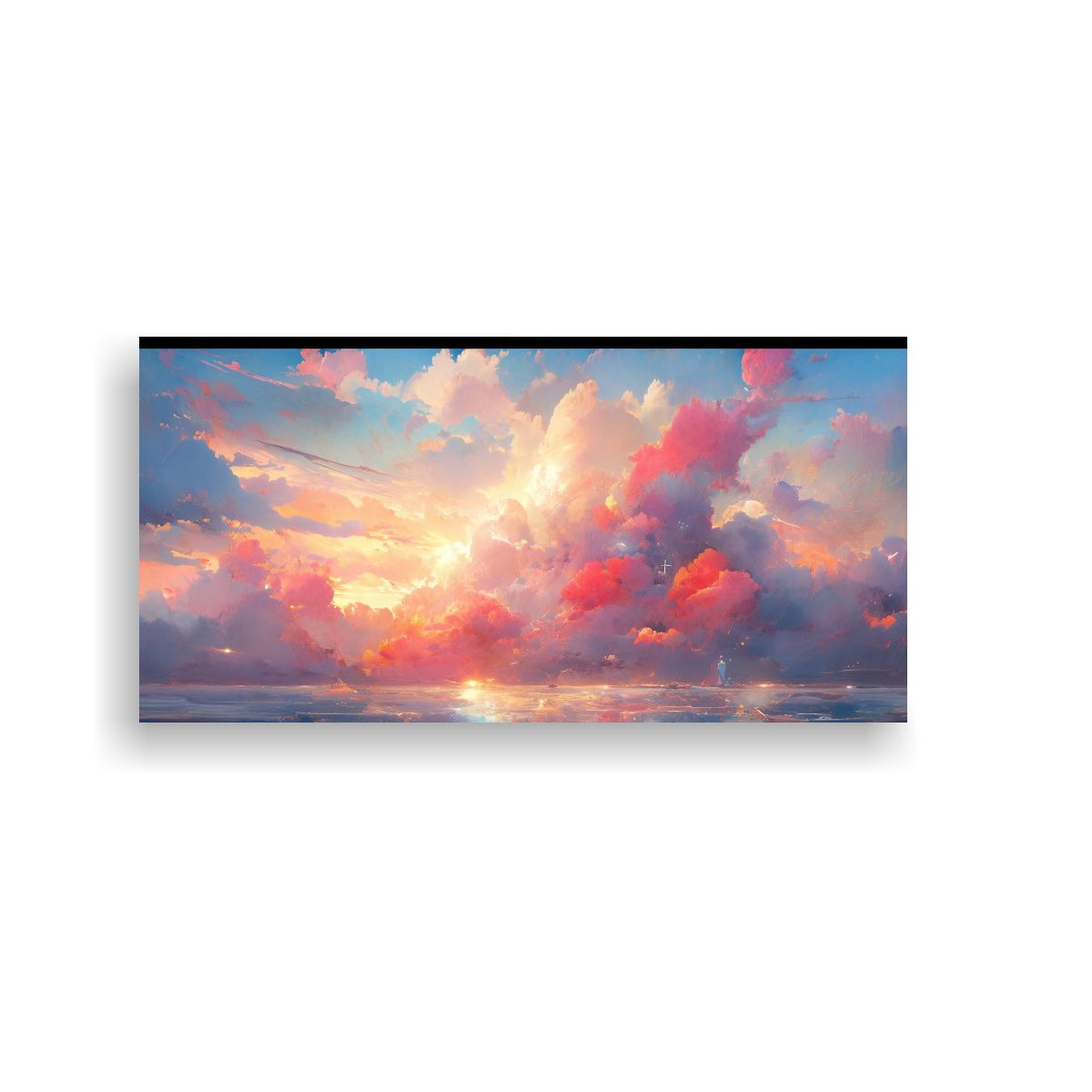 GENERICO - Pintura Abstracta Llamativa De Cielo Y Mar Con Arc 160x80cm