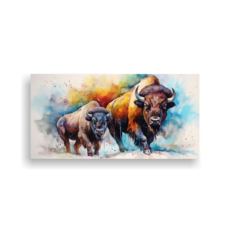 GENERICO - Cuadro Inspiración Habitación Bison Buffalo Colo 160x80cm