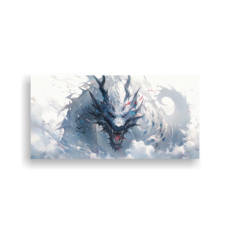 GENERICO - Cuadro Fotografía Textura Dragón Acuarelas Y Bla 160x80cm