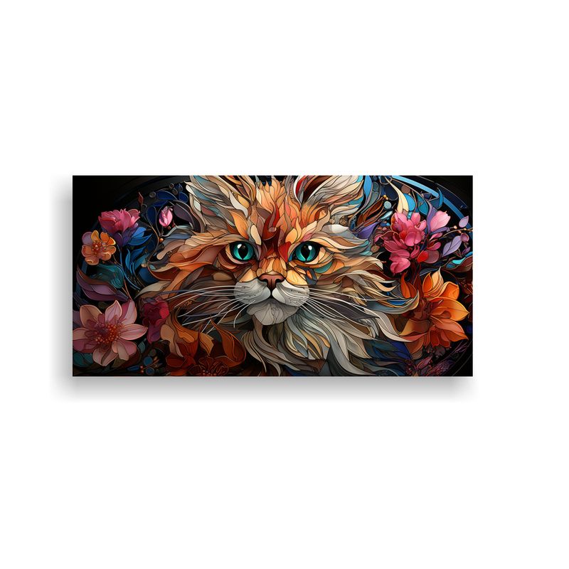 GENERICO - Cuadro Creativo Adorable Combinación Colores Gato 160x80cm