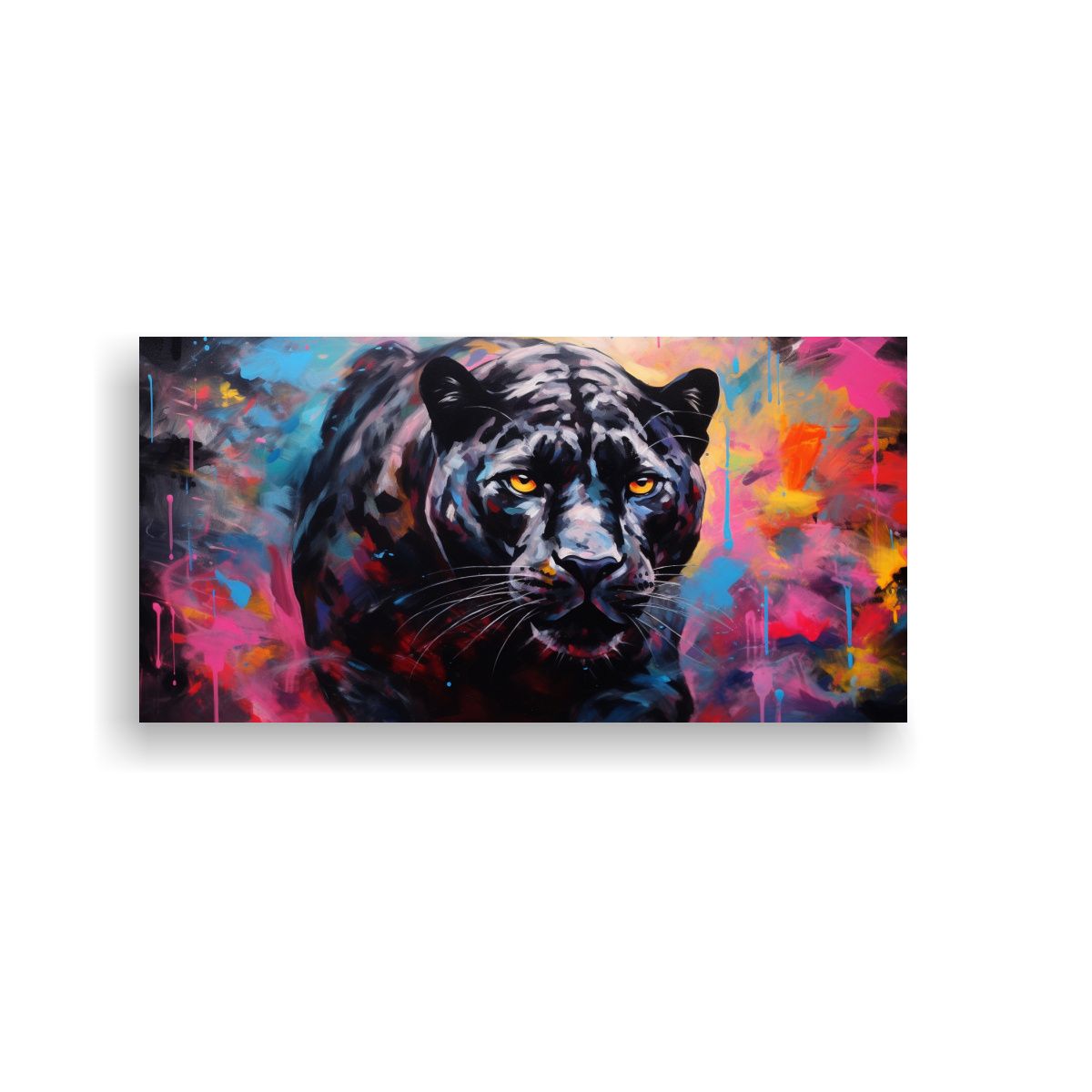 GENERICO - Pintura Al Estilo óleo De Estilo Pantera Colorida 160x80cm.