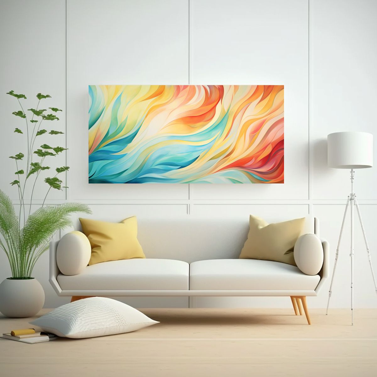 GENERICO - Pinturas Abstractas Vibrantes Con Patrones Enérgi 160x80cm