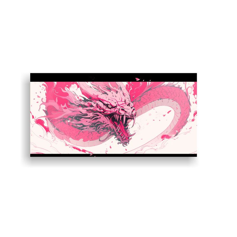 GENERICO - Cuadro Imagen Naturaleza Dragón Rosa En Ambiente 160x80cm