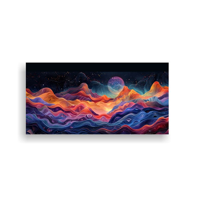 GENERICO - Cuadros De Montañas Coloridos En Lienzo Estilo In 160x80cm