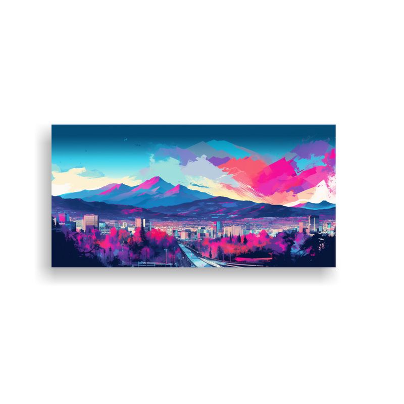 GENERICO - Pinturas Decorativas De Estilo Neón En Rosa Y Azu 160x80cm