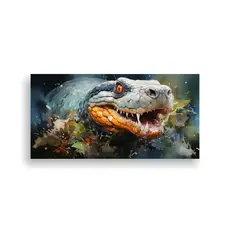 GENERICO - Pintura Surrealista Tela Bastidor Anaconda Acuarel 160x80cm