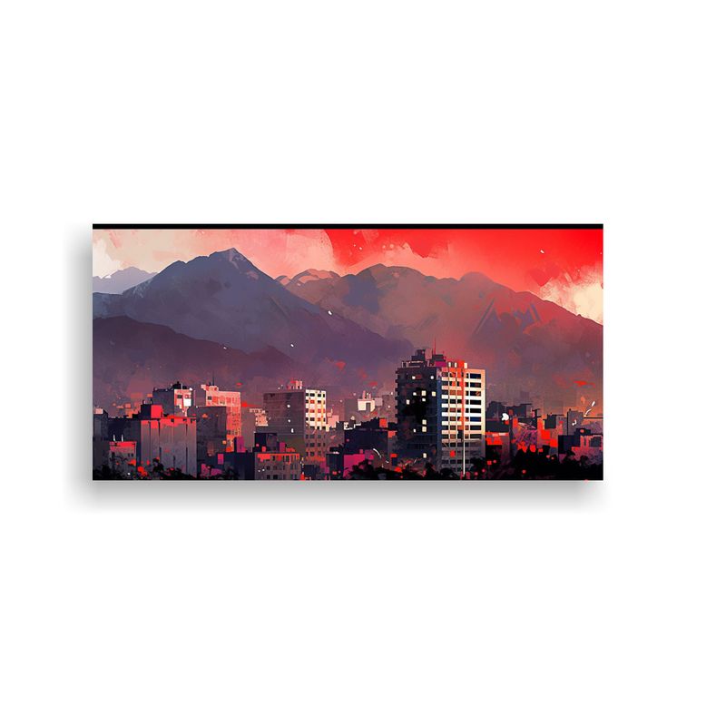 GENERICO - Cuadro Movimiento Exclusivo Santiago Chile Vibrant 160x80cm