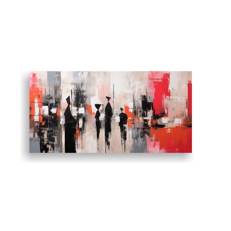 GENERICO - Pintura Abstracta De Una Familia Unida En Una Habi 160x80cm
