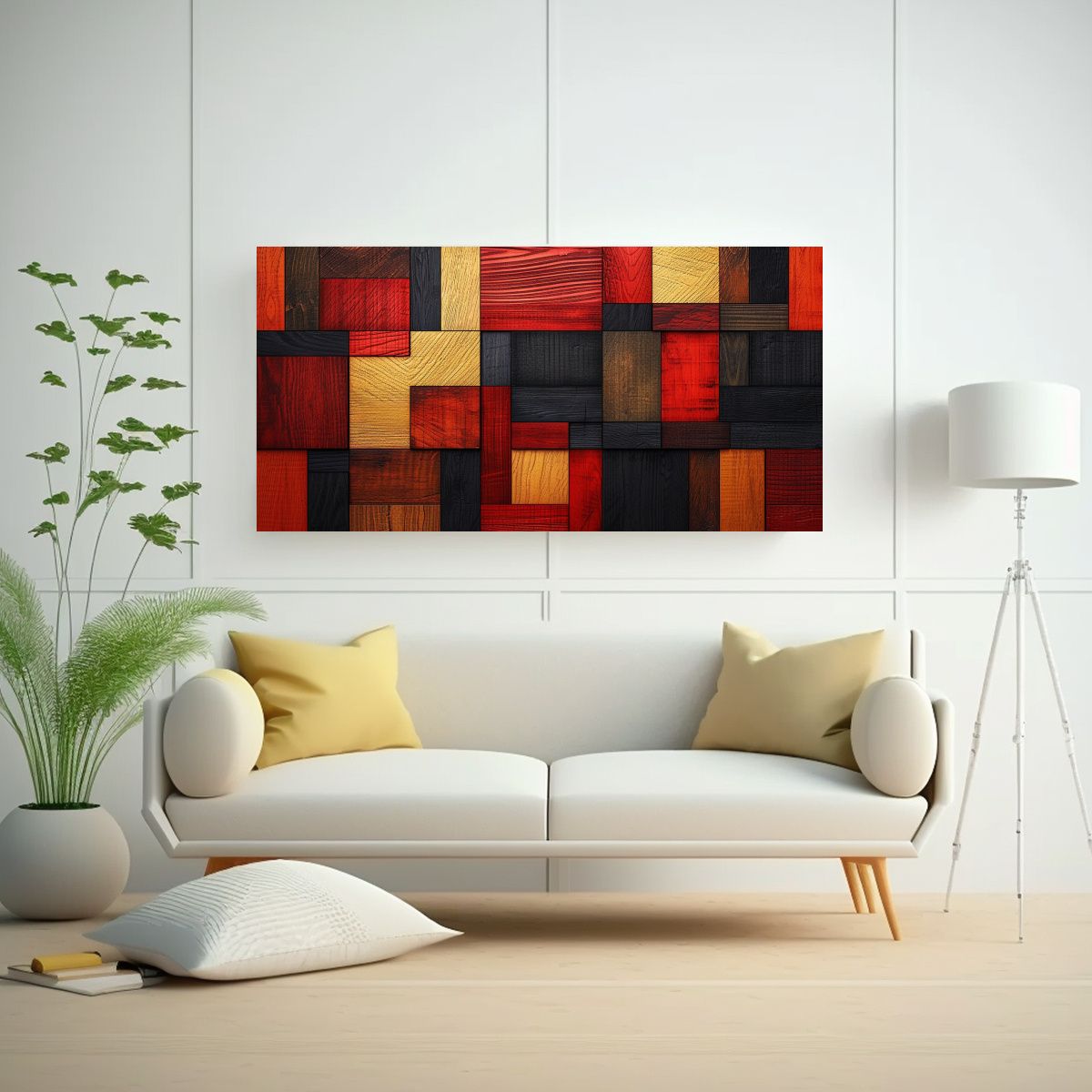 GENERICO - Pintura En Bastidor Rectangular Con Patrón De Col 160x80cm