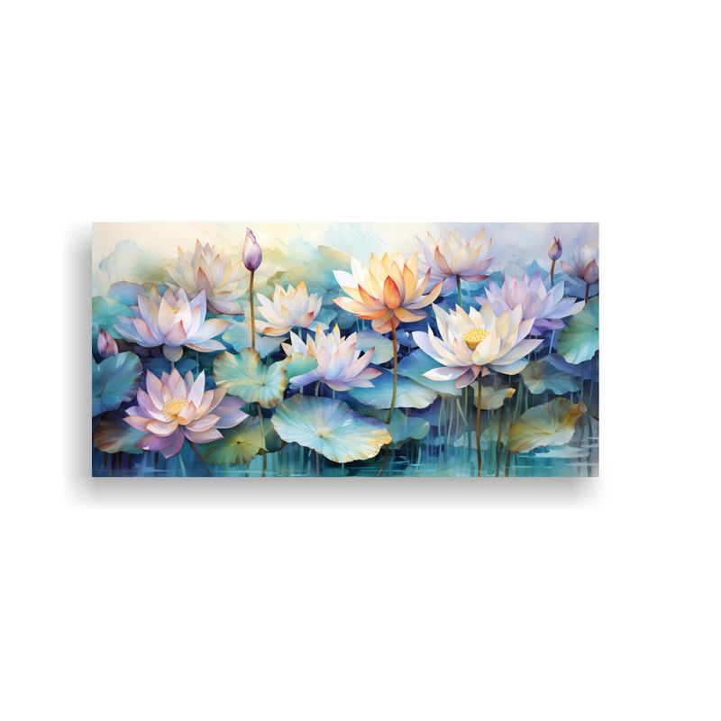 GENERICO - Pinturas Abstractas En Púrpura Y Turquesa De Flor 160x80cm