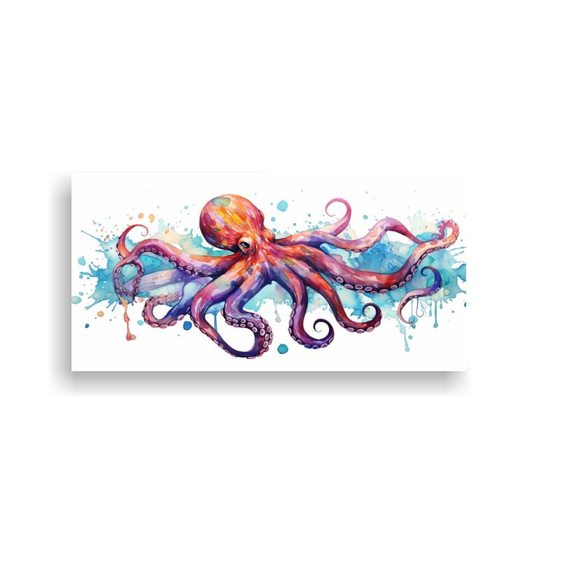 GENERICO - Arte Expresión Mágica Pulpo Acuarelas Coloridas  160x80cm