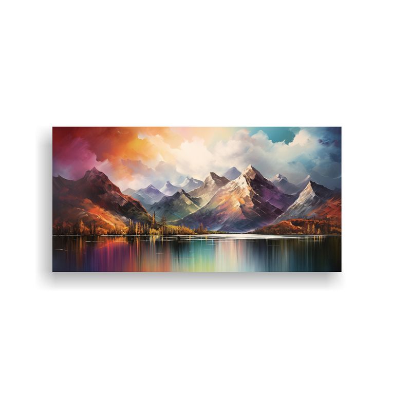 GENERICO - Pintura Decorativa De Paisaje Con Arcoíris Y Tono 100x50cm