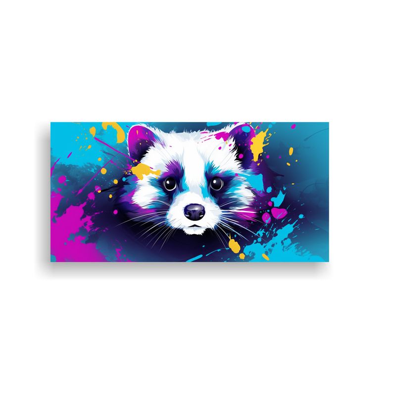 GENERICO - Cuadro Neo Pop Art Con Hurón En Colores Morado Y  160x80cm