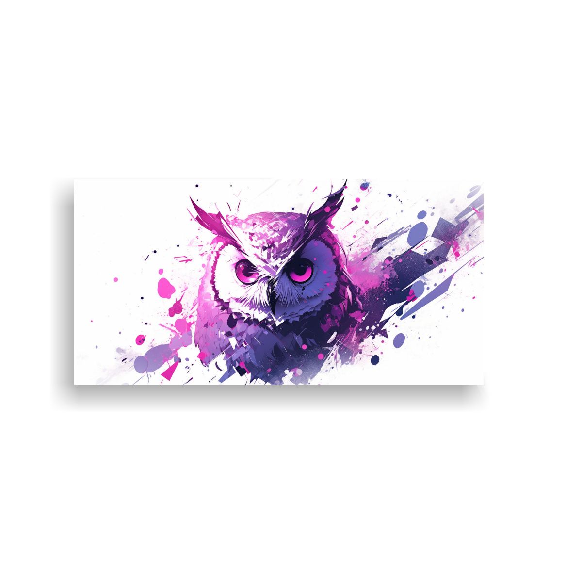 GENERICO - Cuadro Decorativo De Búho En Colores Pastel Y Mor 160x80cm.