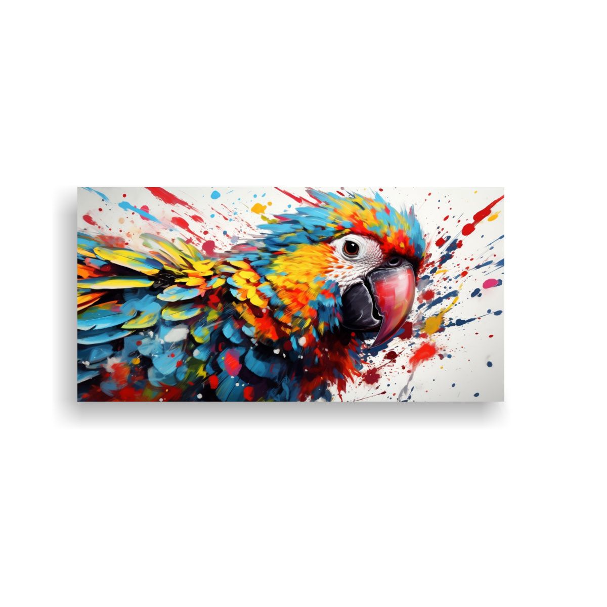 GENERICO - Lienzo Pop Art Detalle De Un Loro En Colores Vibra 160x80cm