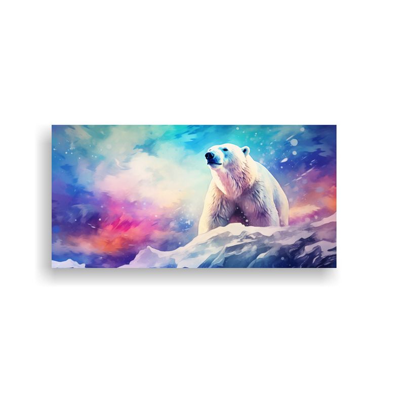 GENERICO - Lienzo Moderno Oso Polar Acuarela Colorido Estilo  160x80cm