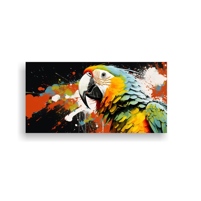 GENERICO - Pintura Decorativa De Amazon Parrot En Blanco Y Na 160x80cm