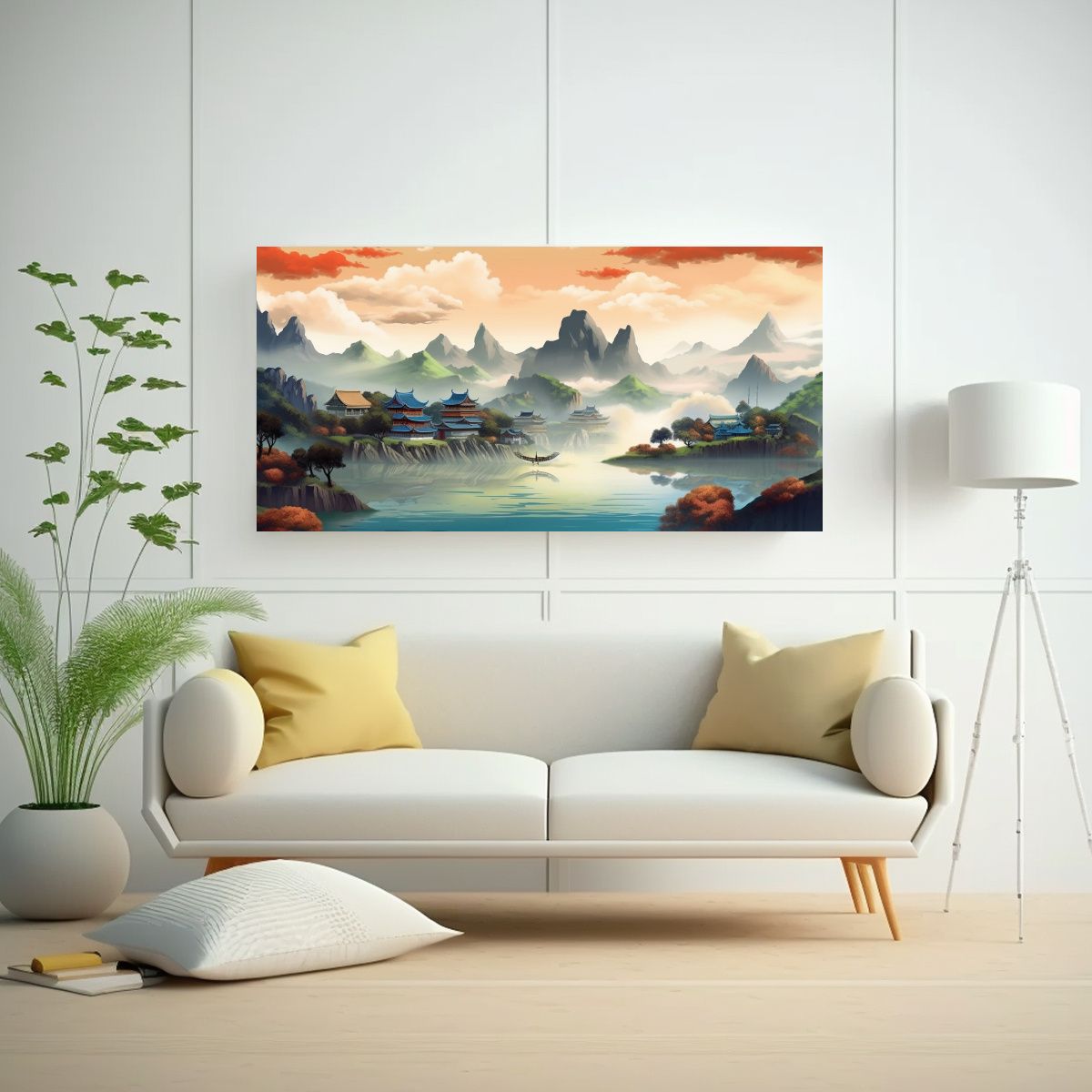 GENERICO - Pinturas Decorativas De Paisaje Chino En Estilo Il 80x40cm