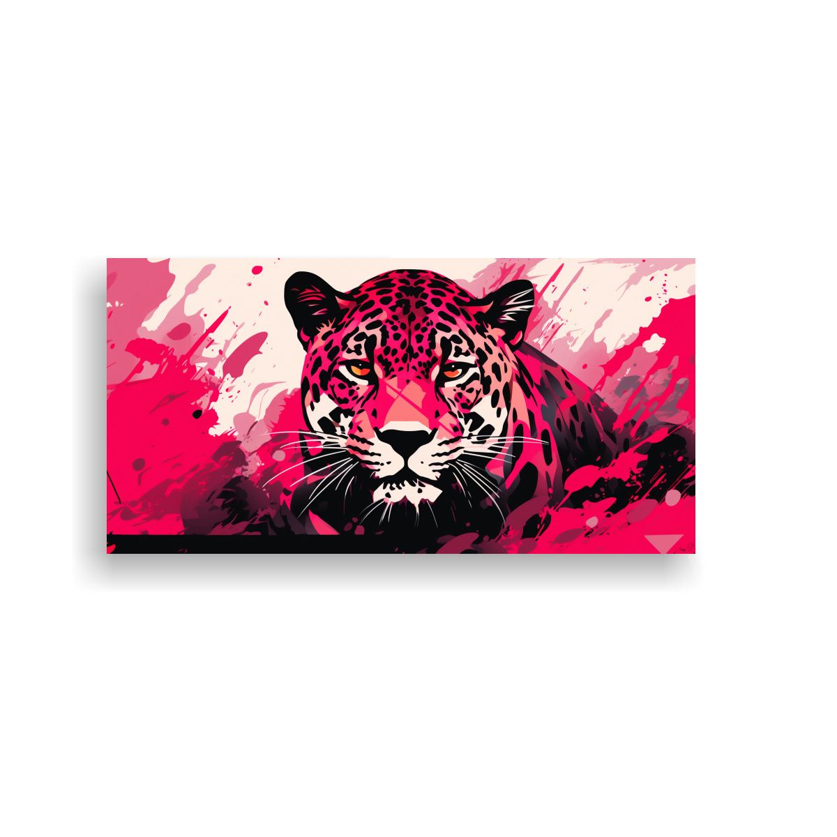 GENERICO - Cuadro Multicolor Jaguar En Rojo Y Rosa Neo Pop Ar 160x80cm