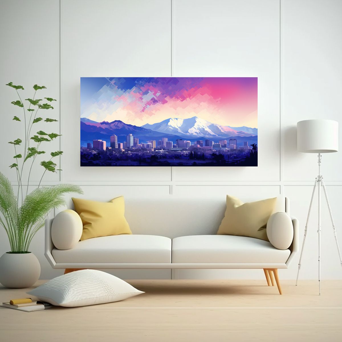 GENERICO - Cuadro Abstracto Combinación De Colores En Azul Y 160x80cm