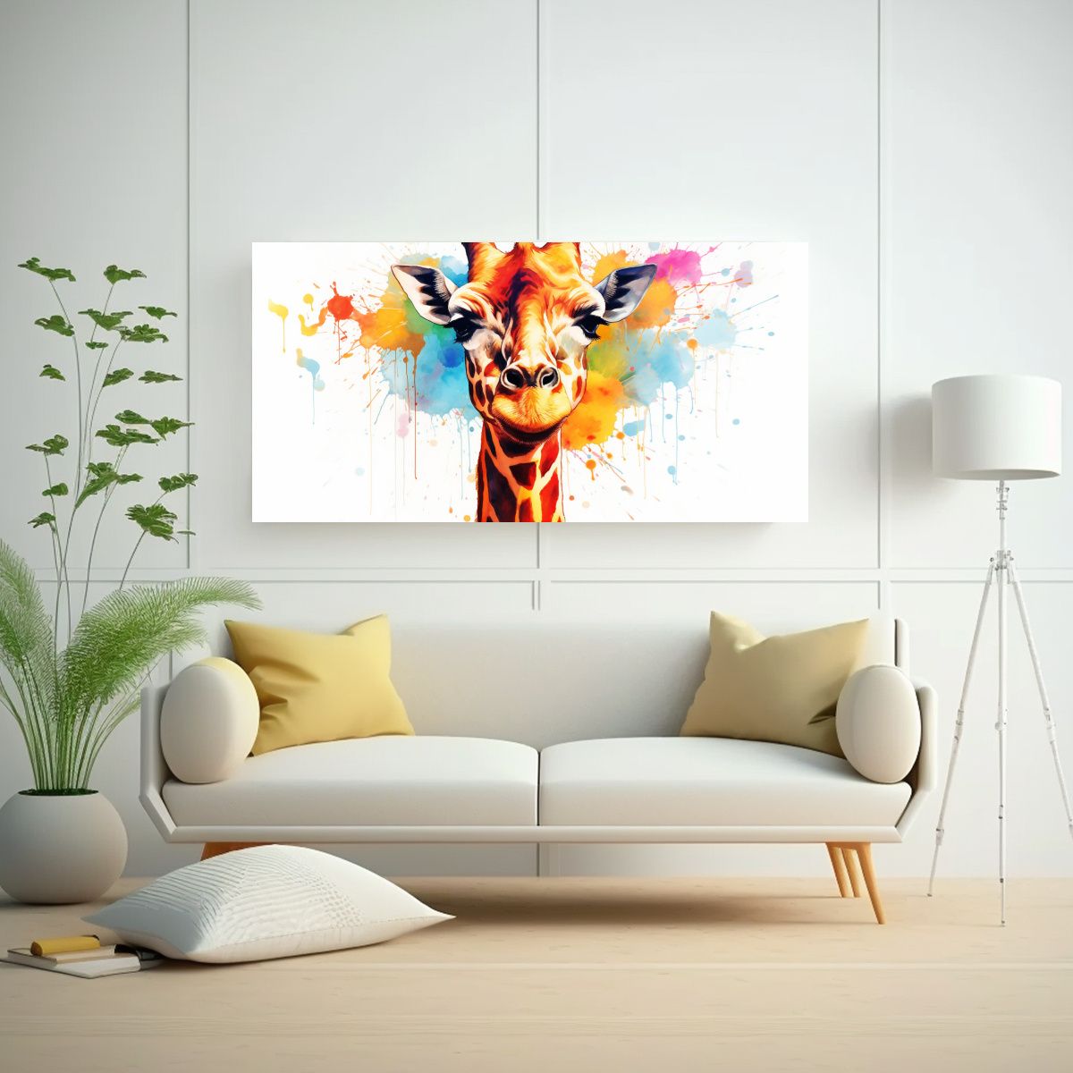 GENERICO - Pintura Inspiradora De Arte Callejero De Jirafa En 160x80cm