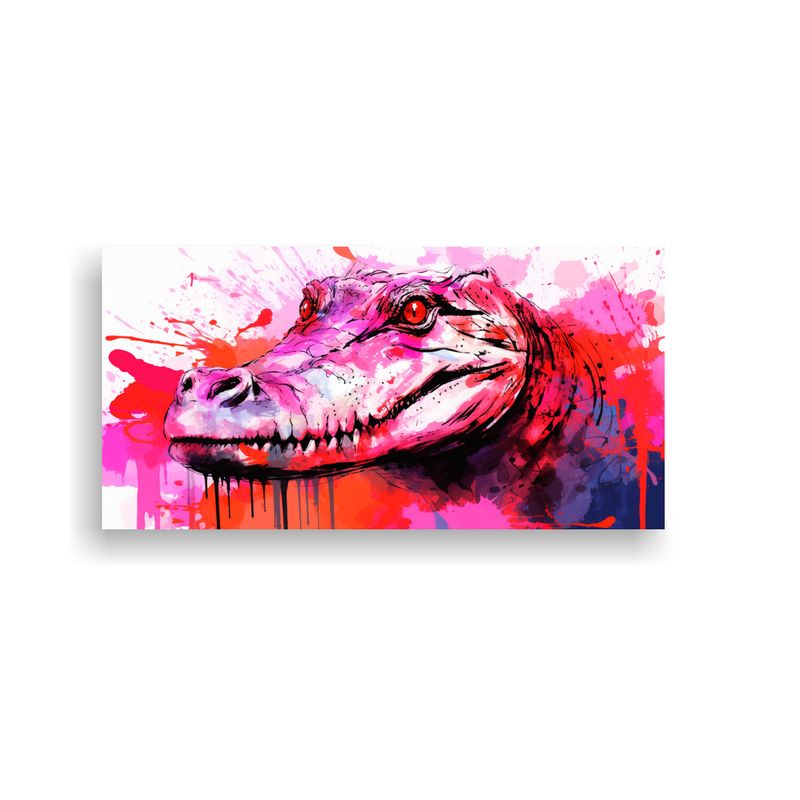 GENERICO - Pintura Decorativa Alligator En Rojo Y Rosa En Ar 160x80cm