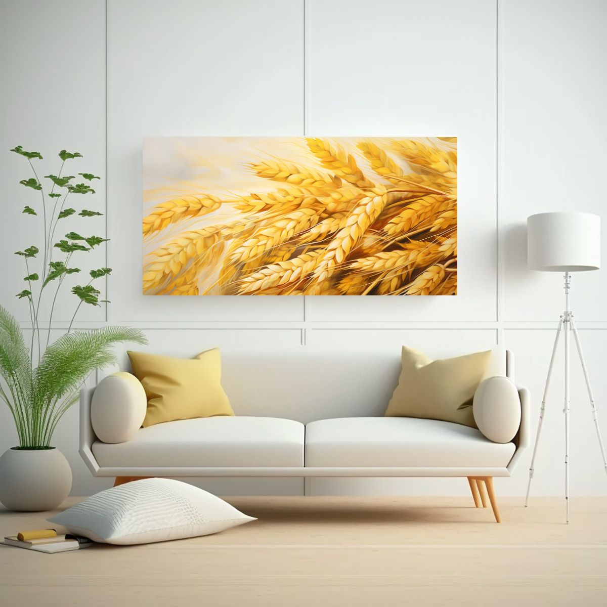 GENERICO - Pintura Abstracta De Granos De Cebada En Contraste 160x80cm