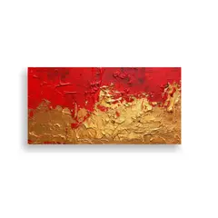 GENERICO - Pintura Metálica Brillante Sobre Fondo Rojo Arte 160x80cm