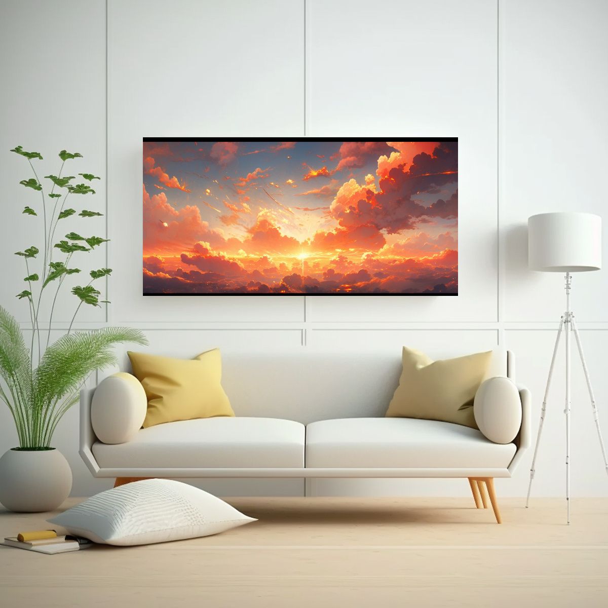 GENERICO - Pintura De Cuadro Temática Amanecer Y Atardecer C 160x80cm