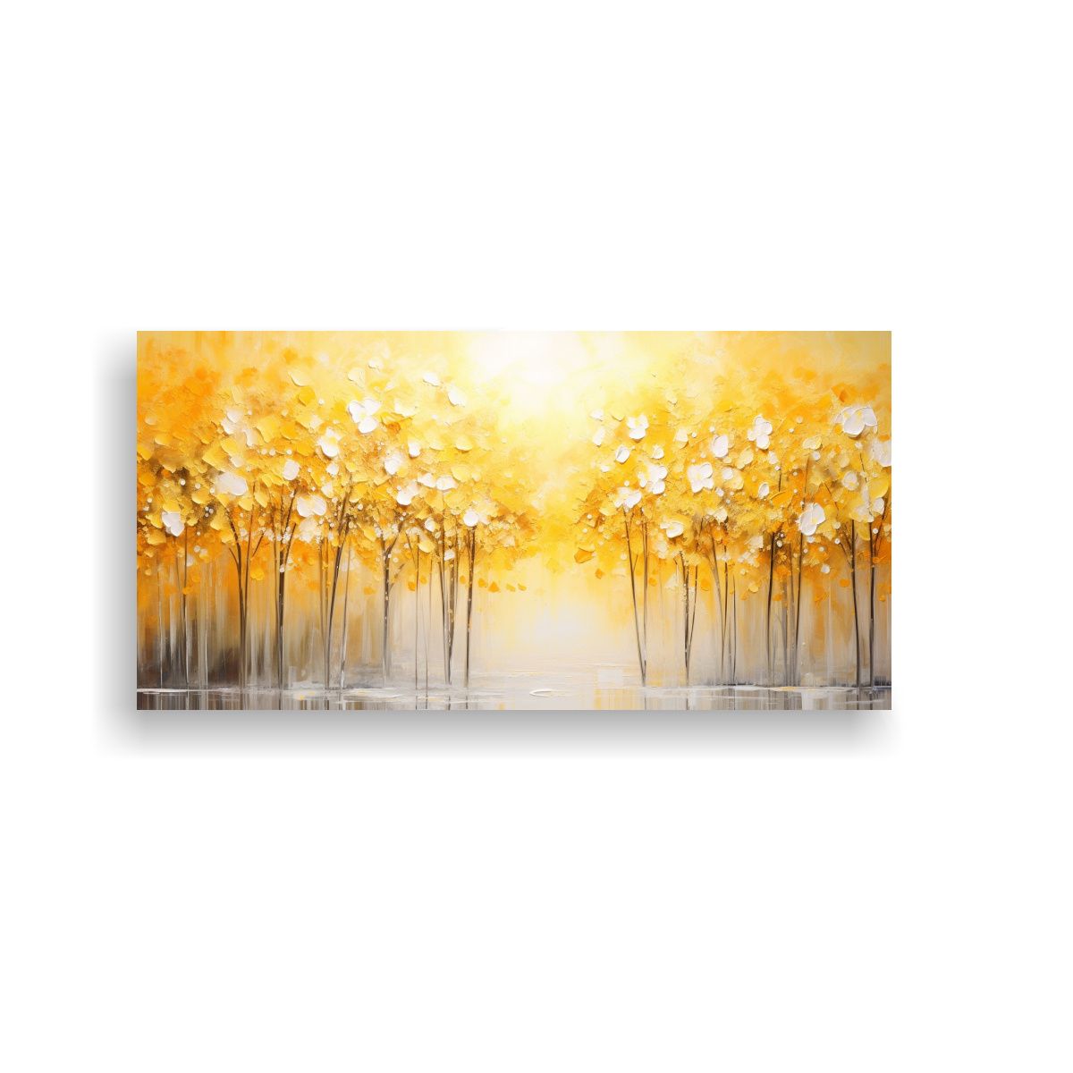 GENERICO - Cuadro Amarillo Plata Estilo Decoración Colores V 160x80cm